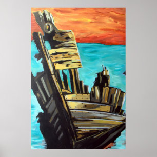 Boat in Sun Poster