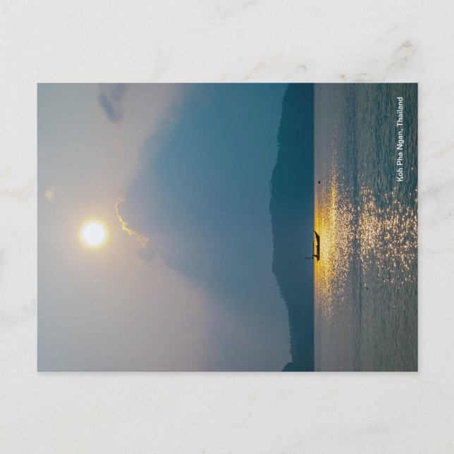 Boat in sunset, Koh pha ngan Postcard (Front)