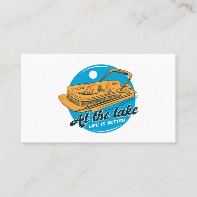 Boat in the lake quote business card (Front)