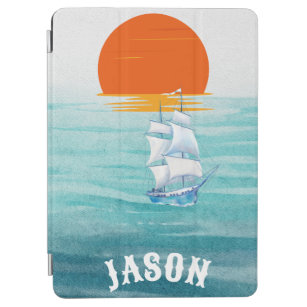 Boat in the Sea with Setting Sun jPad Smart Cover
