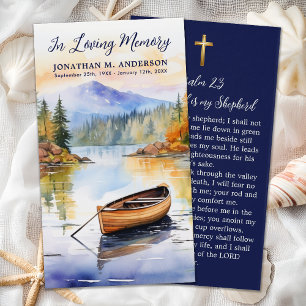 Boat Lake Cross Memorial Funeral Prayer Card