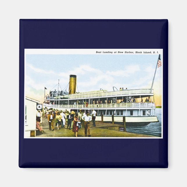 Boat Landing at New Harbour, Block Island, R.I. Magnet (Front)