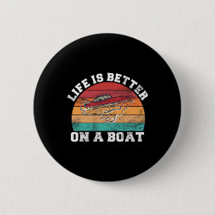 Boat Life Captain Boating Skipper Seamen Motor Boa 6 Cm Round Badge