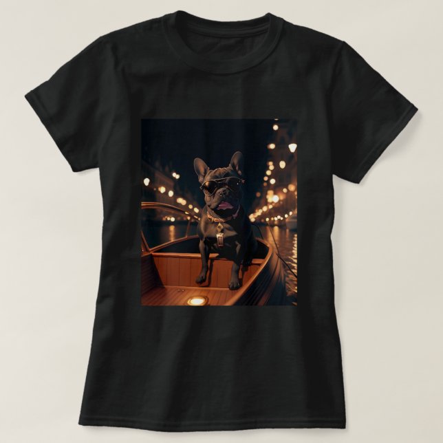 Boat Life Frenchie T-Shirt (Design Front)