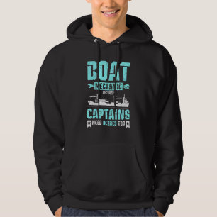Boat mechanic because captains need heroes too hoodie