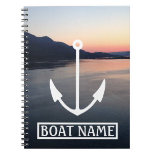 Boat Name Anchor Captains Log Notebook