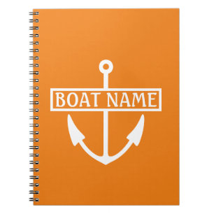Boat Name Anchor Captain's Log Notebook