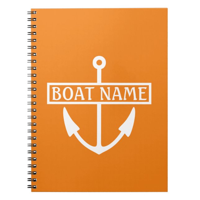 Boat Name Anchor Captain's Log Notebook (Front)