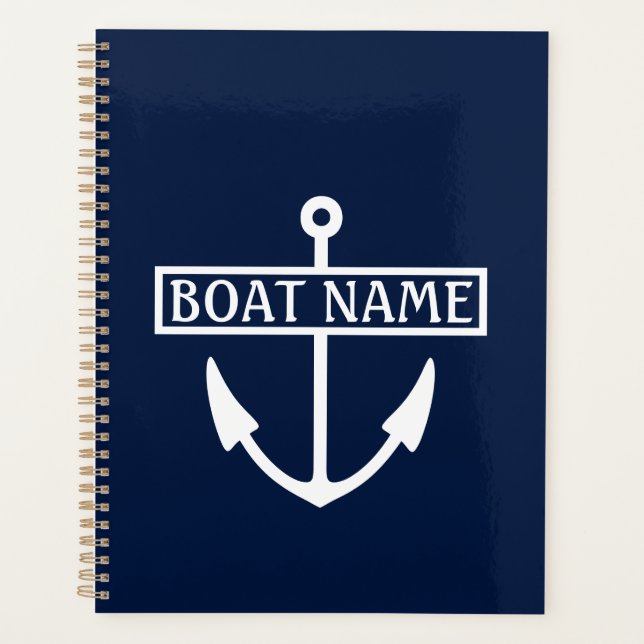 Boat Name Anchor Captain's Log Planner (Front)