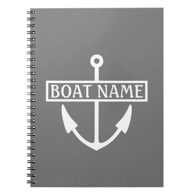 Boat Name Anchor Cruise Scrapbook Notebook (Front)