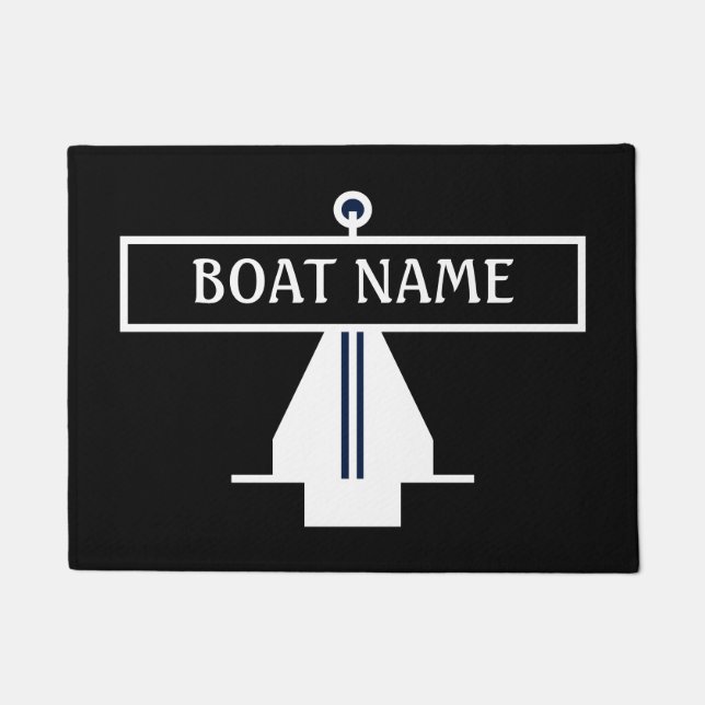 Boat Name Anchor Dock Mat (Front)