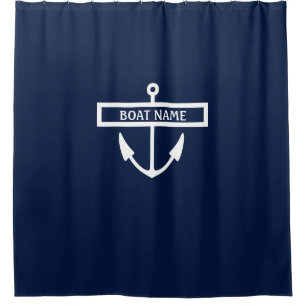 Boat Name Anchor Shower Curtain