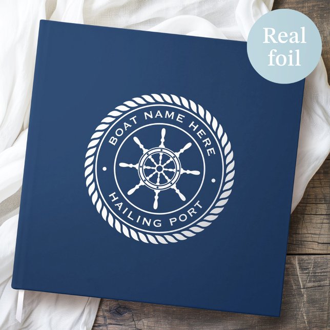 Boat name and hailing port nautical ship's wheel guest book (Boat name and hailing port nautical ship's wheel guest book)