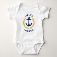 Boat Name Captain Anchor Gold Laurel Leaves Star