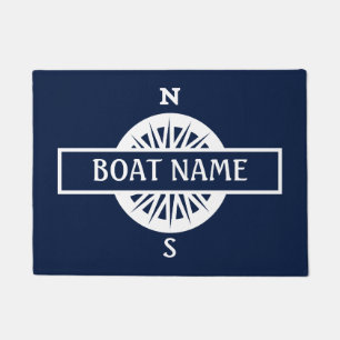 Boat Name Compass Dock Mat