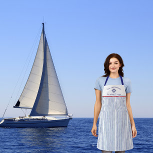Boat Name Compass Rose Nautical Anchor  Apron