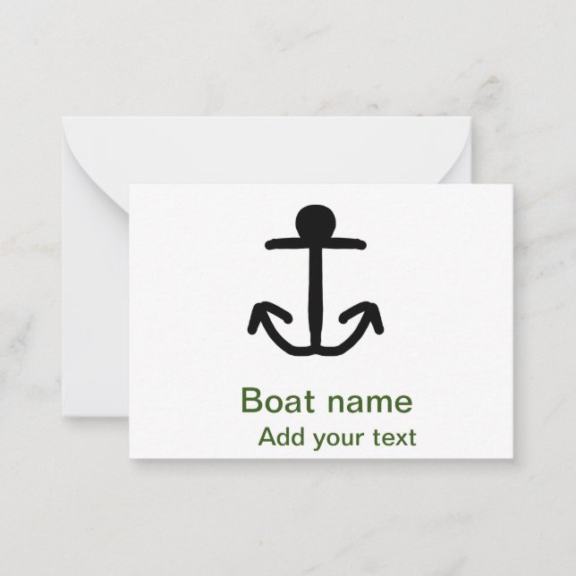 Boat name custom anchor sailing summer add text card (Front)