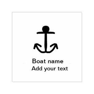 Boat name custom anchor sailing summer add text self-inking stamp