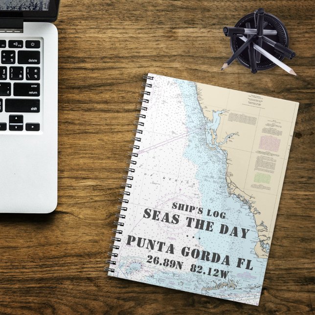 Boat Name FL Gulf Coast Nautical Chart Ship's Log Notebook (Nautical Journal with Boat Name and Home Port | Customize on Screen Now!)