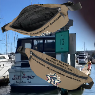 Boat Name/Home Port Classic Maritime Captain's Bum Bags