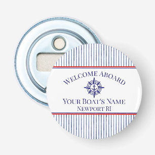 Boat Name Home Port Compass Rose Anchor Bottle Opener