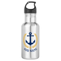 Boat Name Nautical Anchor Gold Style Laurel Star
