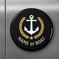 Boat Name Nautical Anchor Gold Style Laurel Star