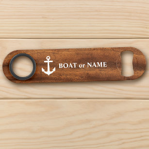 Boat Name Nautical Classic Anchor Wood Style