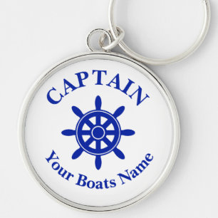 Boat name nautical ships wheel captains key ring