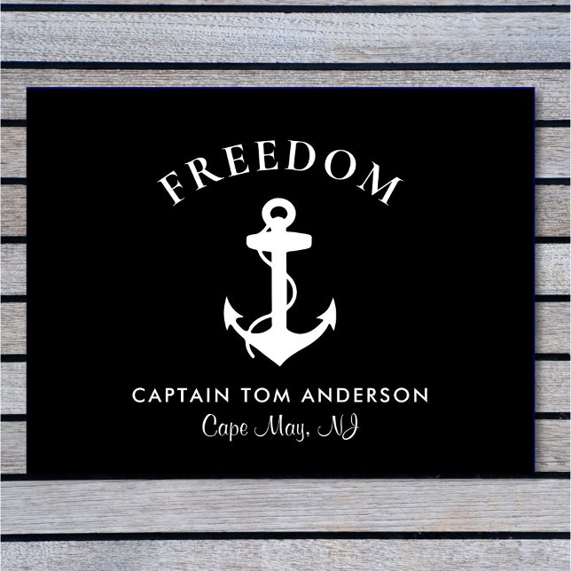 Boat Nautical Anchor Captain Black Doormat (Creator Uploaded)