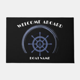 Boat Nautical Anchor Laurel  Custom Welcome Aboard Doormat
