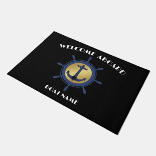 Boat Nautical Anchor Laurel  Custom Welcome Aboard Doormat