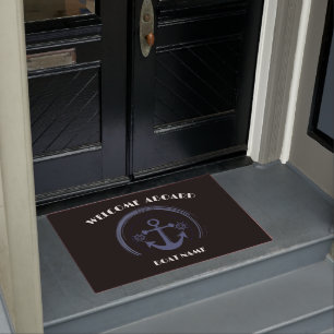 Boat Nautical Anchor Laurel  Custom Welcome Aboard Doormat