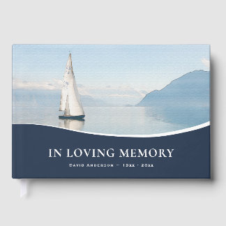 Boat Nautical In Loving Memory Guest Book