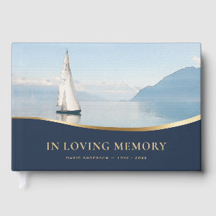 Boat Nautical In Loving Memory Guest Book