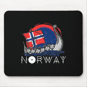 Boat Norwegian Flag Norway Viking Ship Pride Ocean Mouse Pad