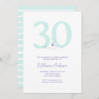 Boat Ocean Nautical Coastal Modern 30th Birthday