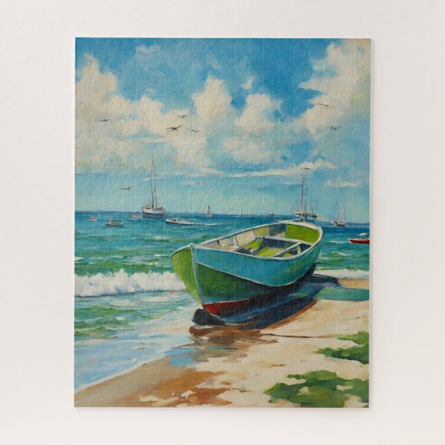Boat on Beach Puzzle (Vertical)