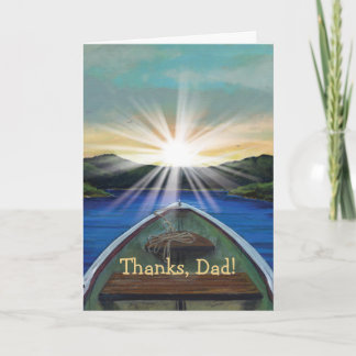 Boat on Lake Father's Day Personalised Card