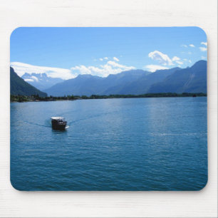 Boat on Lake Geneva Mouse Pad