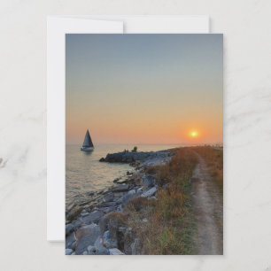Boat on Lake Ontario During Sunset Card