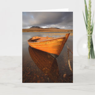 Boat on Loch, vertical. Card by cARTerART