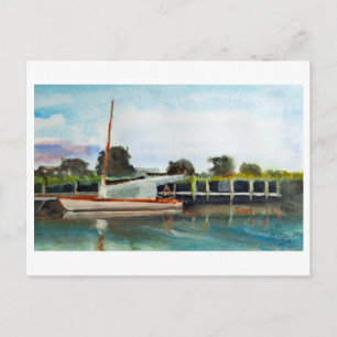 Boat on Norfolk Broads Postcard