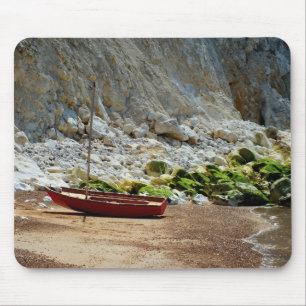 Boat on the beach at Alum Bay Mouse Pad