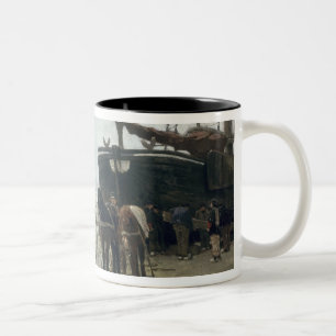 Boat on the Beach at Scheveningen, 1876 Two-Tone Coffee Mug
