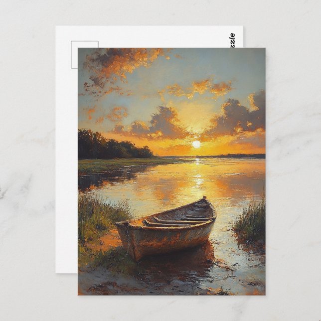 Boat on the Shore Painting Postcard (Front/Back)