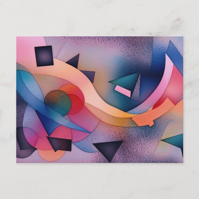 "Boat On Water" Contemporary Abstract Art Postcard (Front)