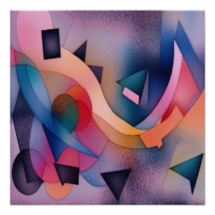 "Boat On Water" Contemporary Abstract Art Poster