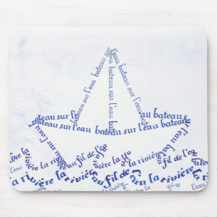 Boat on water mouse pad