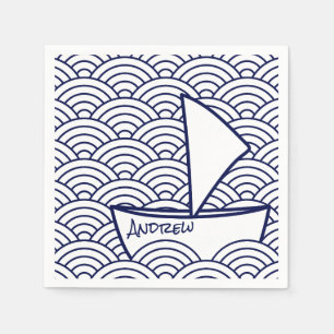 Boat on Waves Paper Napkin